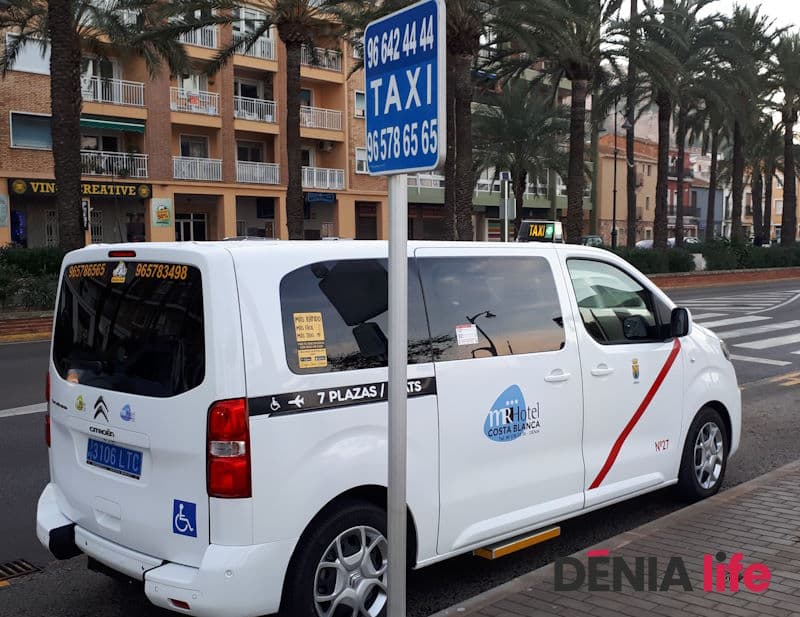 Taxi rank in Denia with telephone numbers